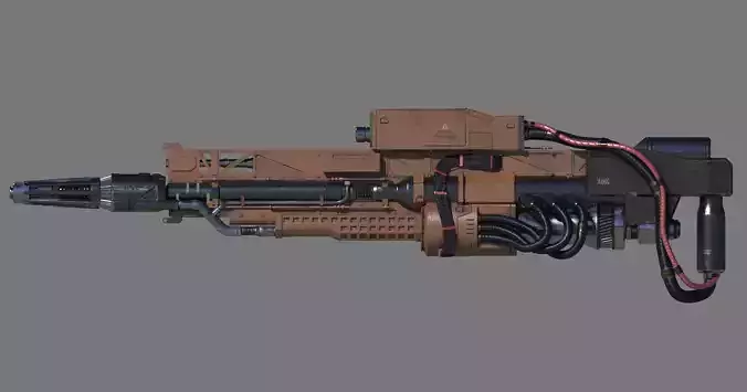 RailGun futuristic weapon 3D model