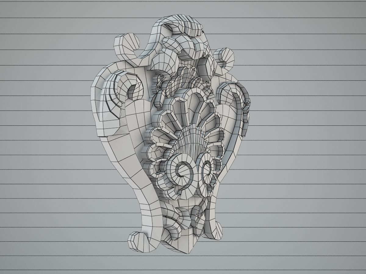 Decor silver ornate medallion 3D print model_3