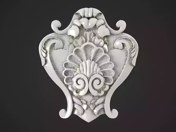 Decor silver ornate medallion