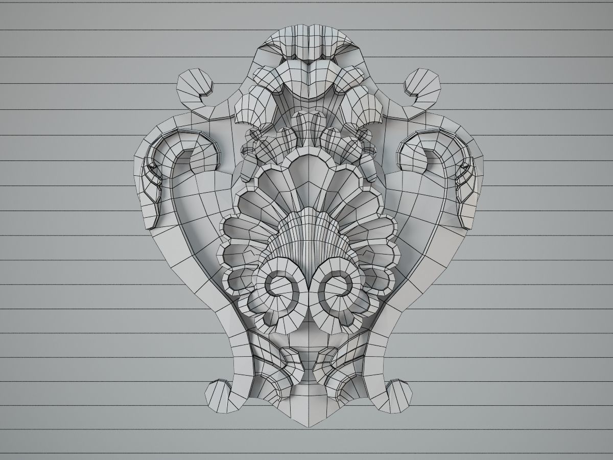Decor silver ornate medallion 3D print model_4