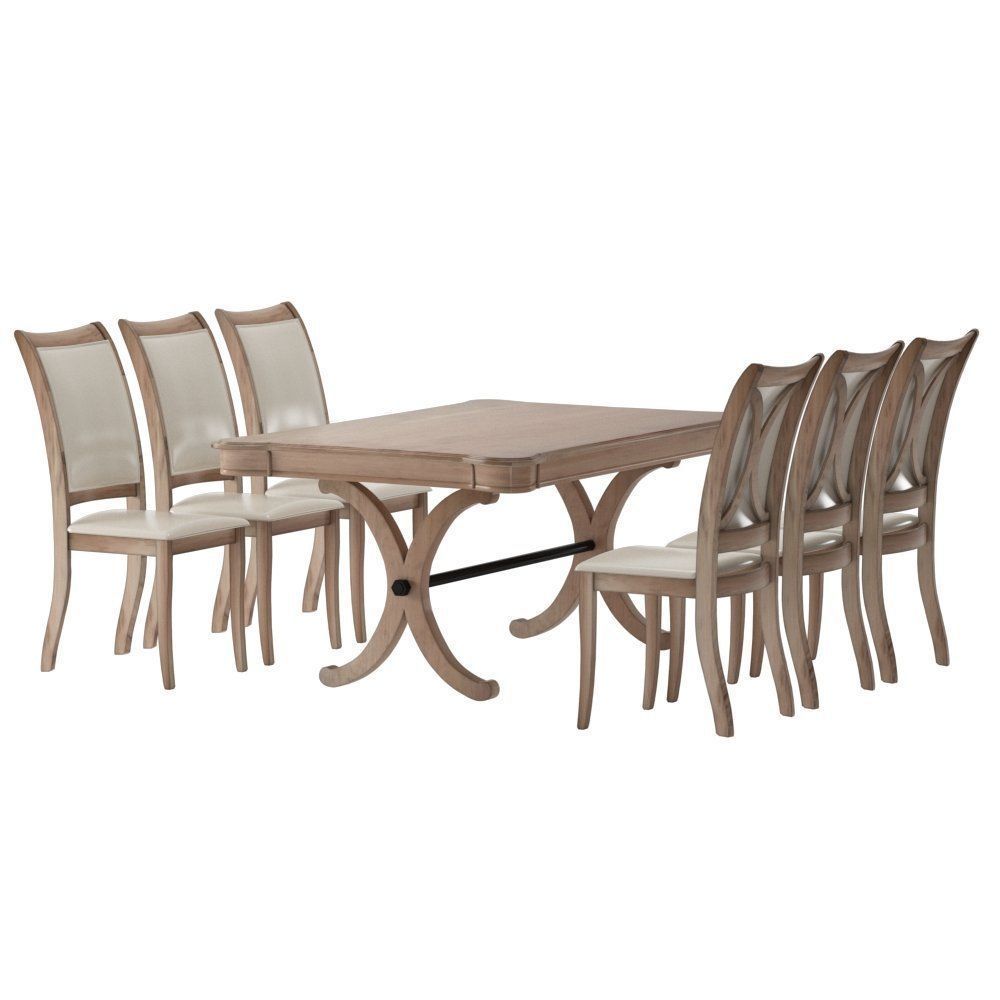 Regina 7 Piece Dining Set 3D model_1