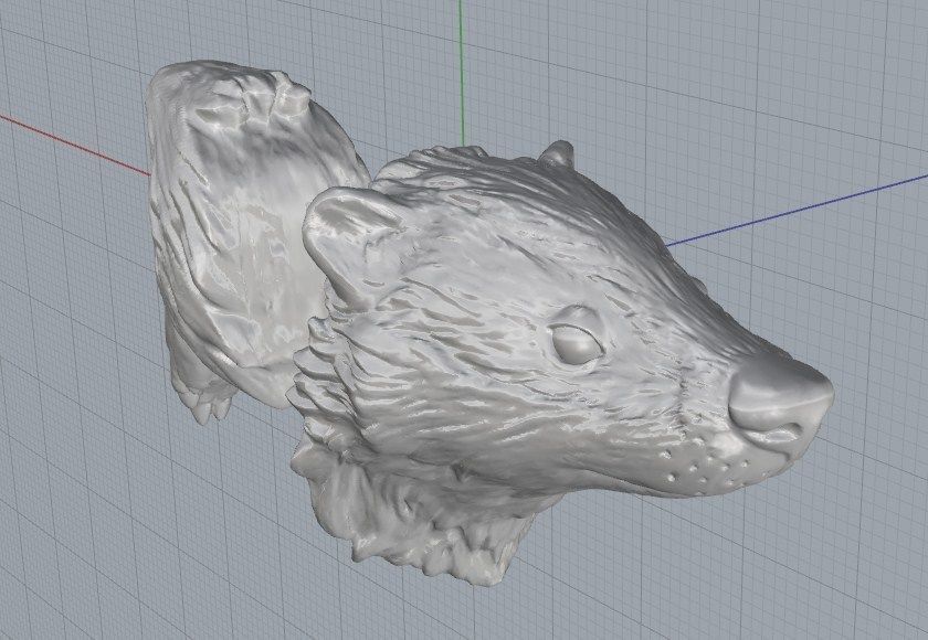 Badger with knife garda 3D print model_4