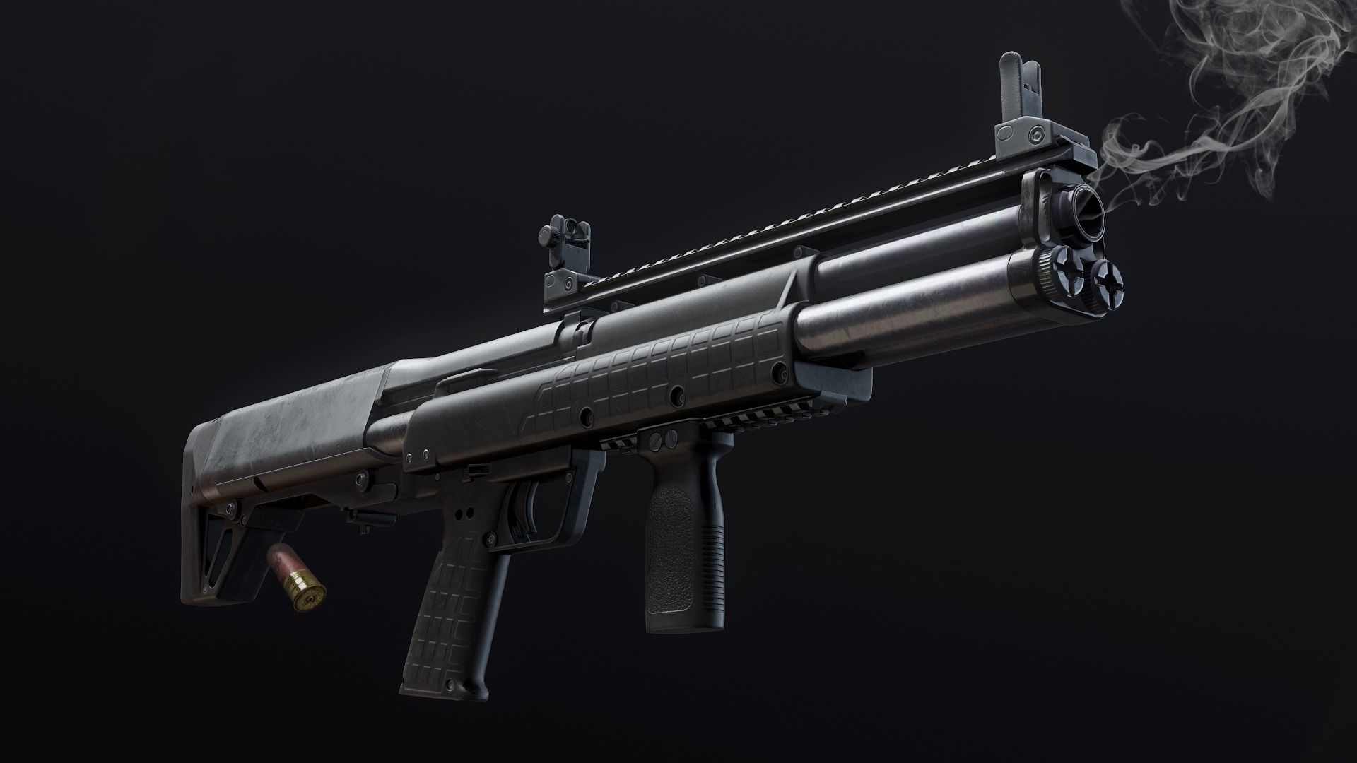 Kel-Tec KSG Shotgun Low-poly 3D model_2