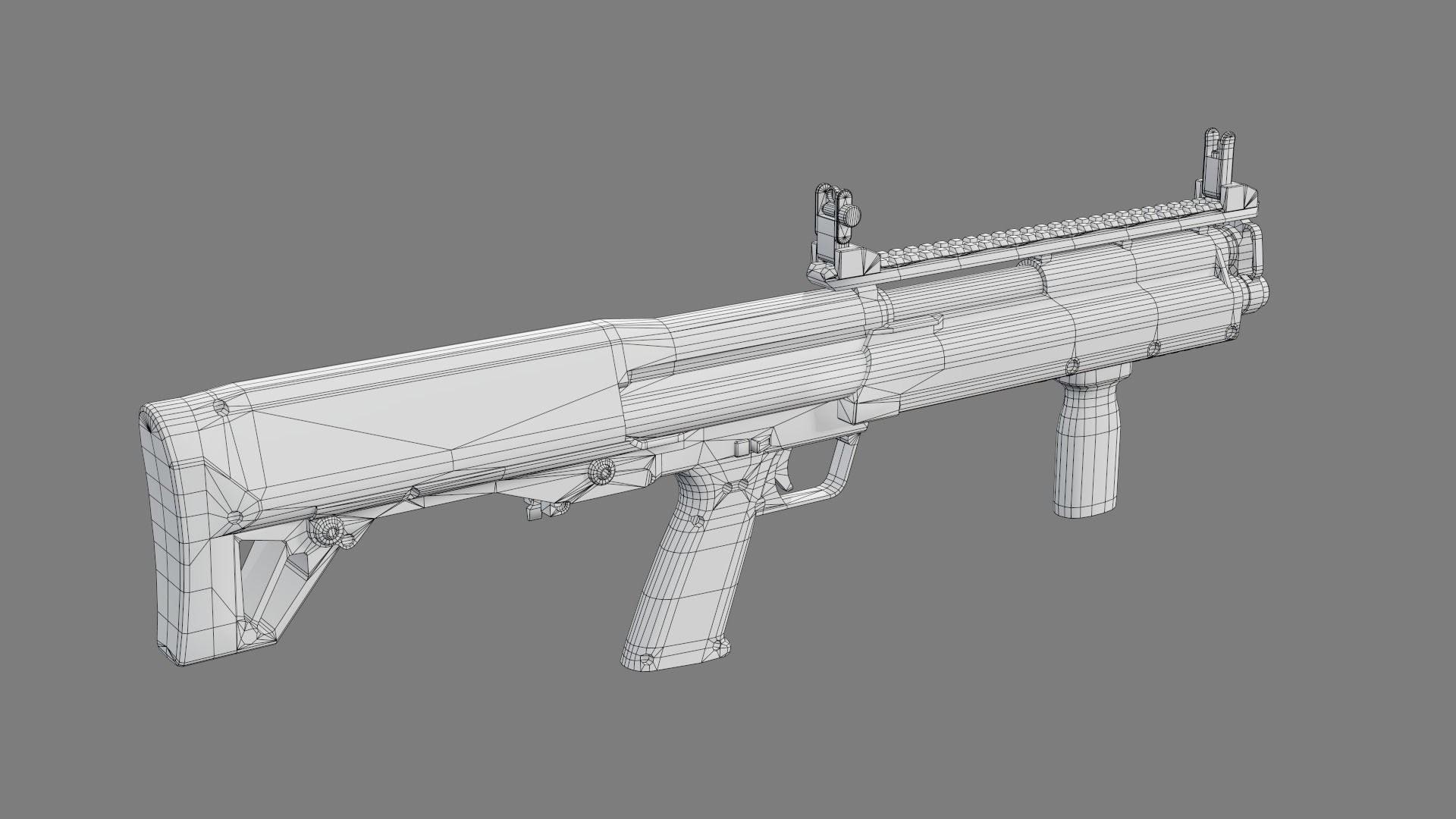 Kel-Tec KSG Shotgun Low-poly 3D model_6