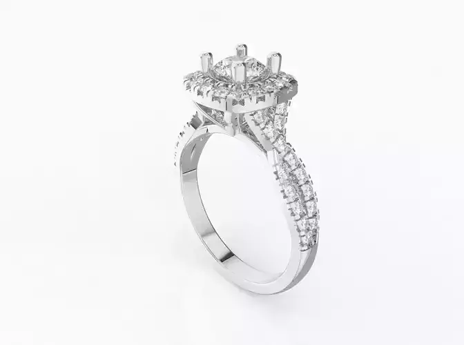 Ring016 halo diamond engagement ring