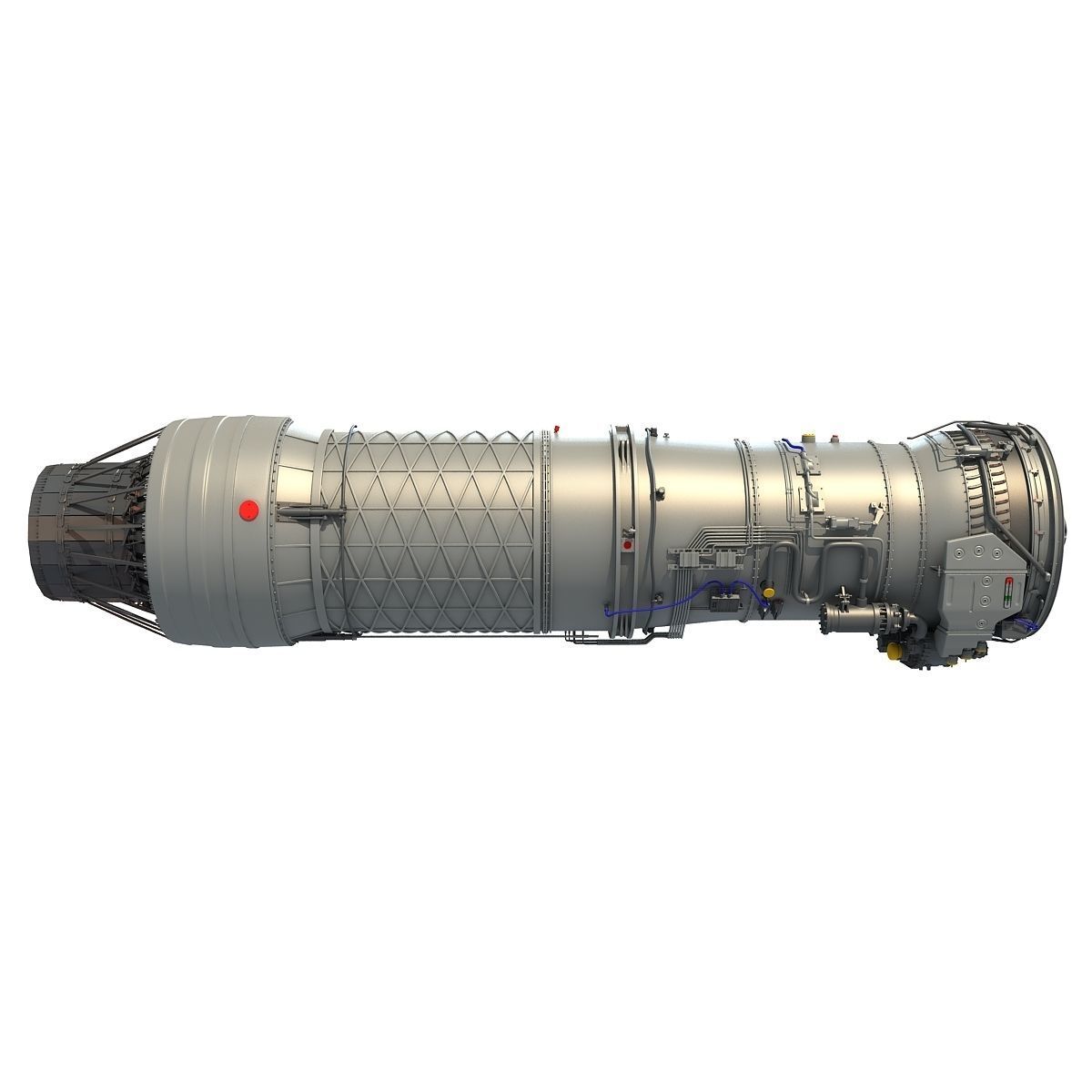 Complete and Sectioned Afterburning Turbofan Engine 3D model_20