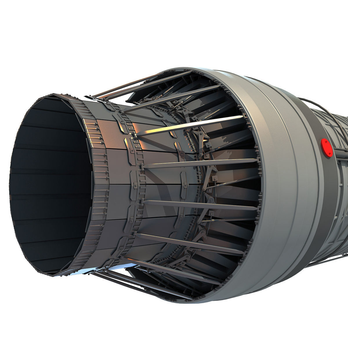 Complete and Sectioned Afterburning Turbofan Engine 3D model_27