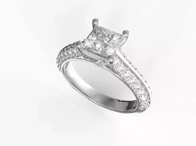 Ring017 princess cut diamond engagement ring