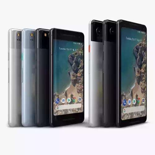 Google Pixel 2 and Pixel 2 XL All Color Low-poly 3D model