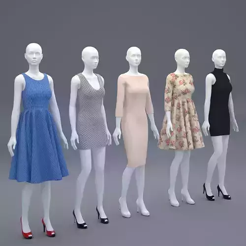 Mannequin Woman Cloth Model For Shop vol2 3D model