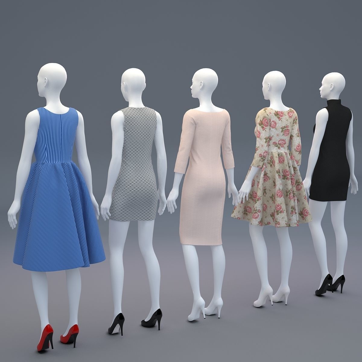 Mannequin Woman Cloth Model For Shop vol2 3D model_3