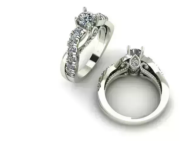 RING024 diamond engagement ring gold