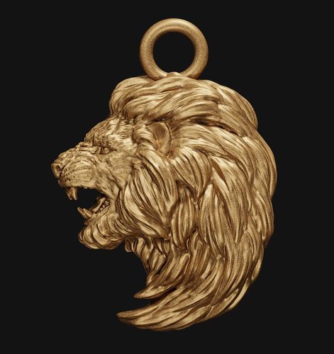 Lion Head relief 3 3D print model