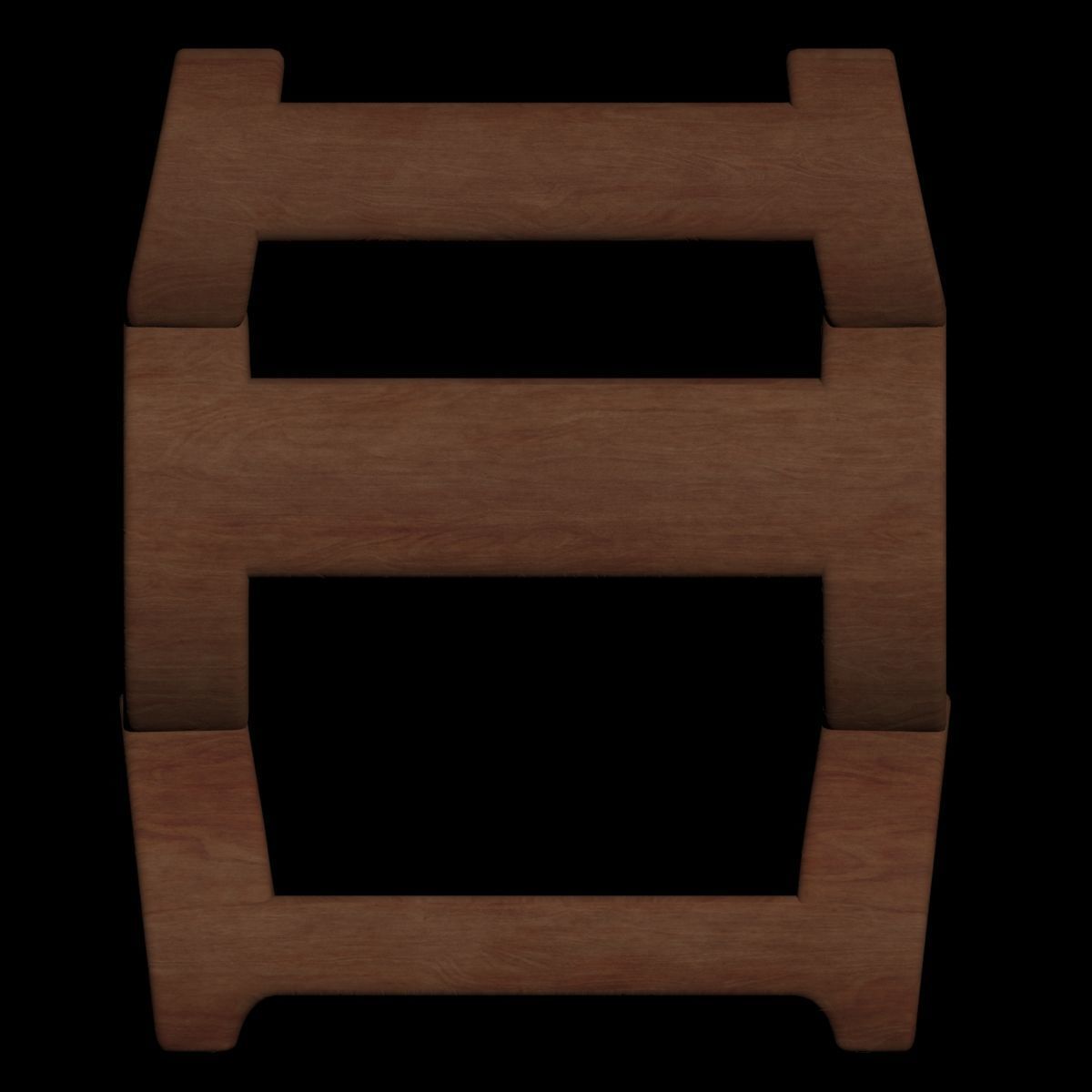 Wooden Bedside Table 3D model_12