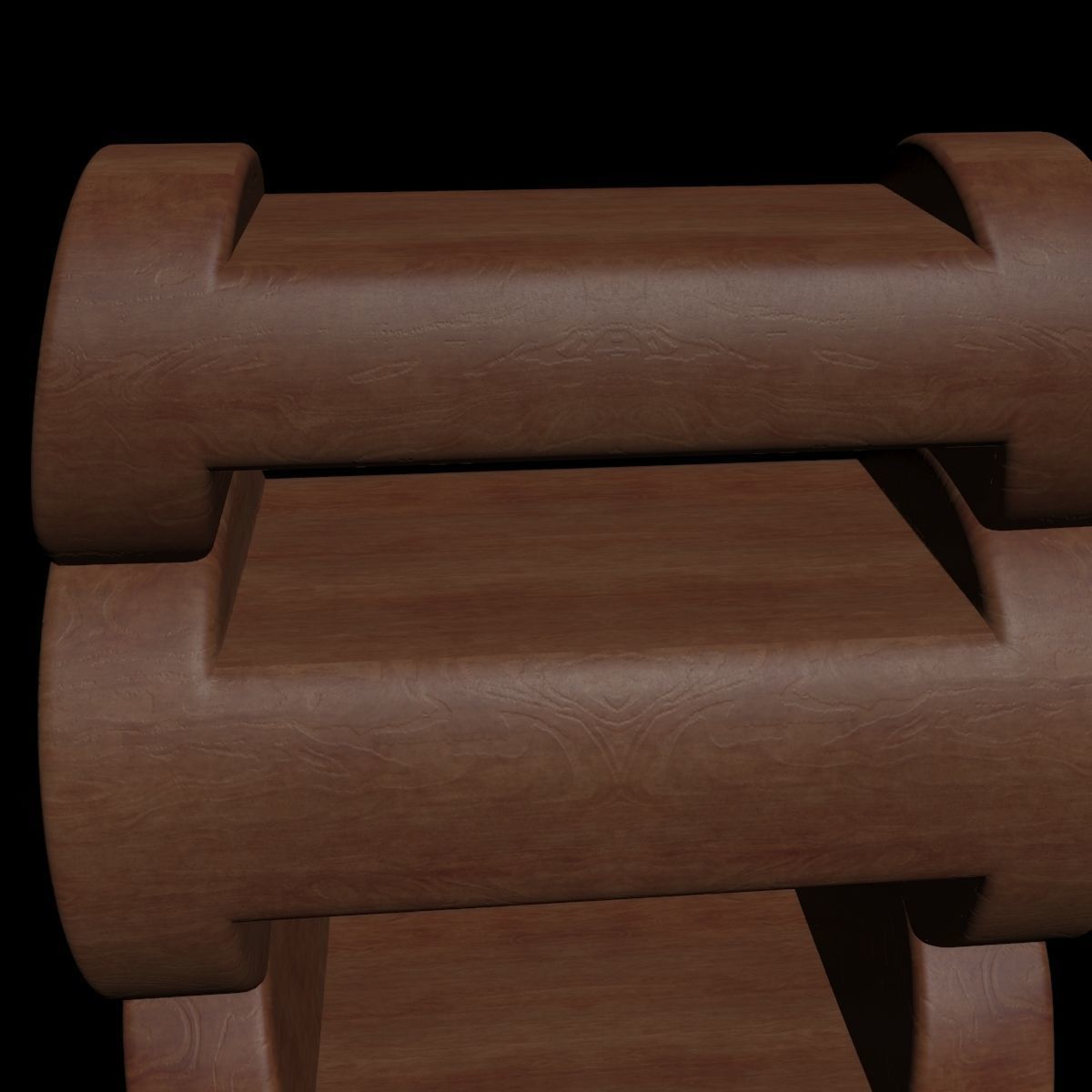 Wooden Bedside Table 3D model_7