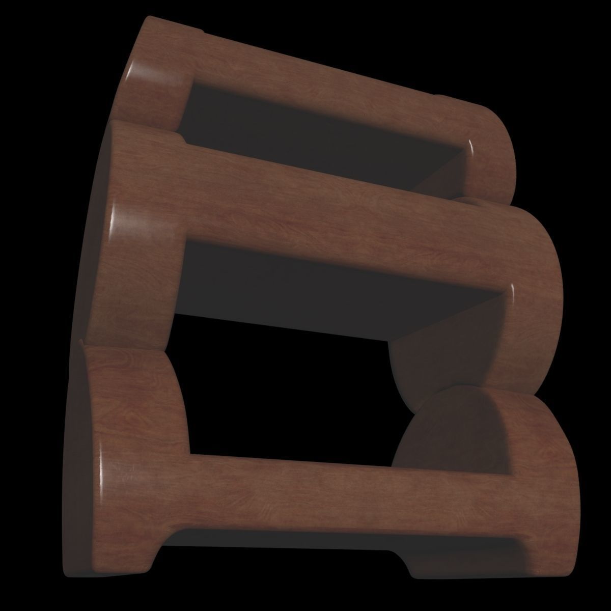 Wooden Bedside Table 3D model_8