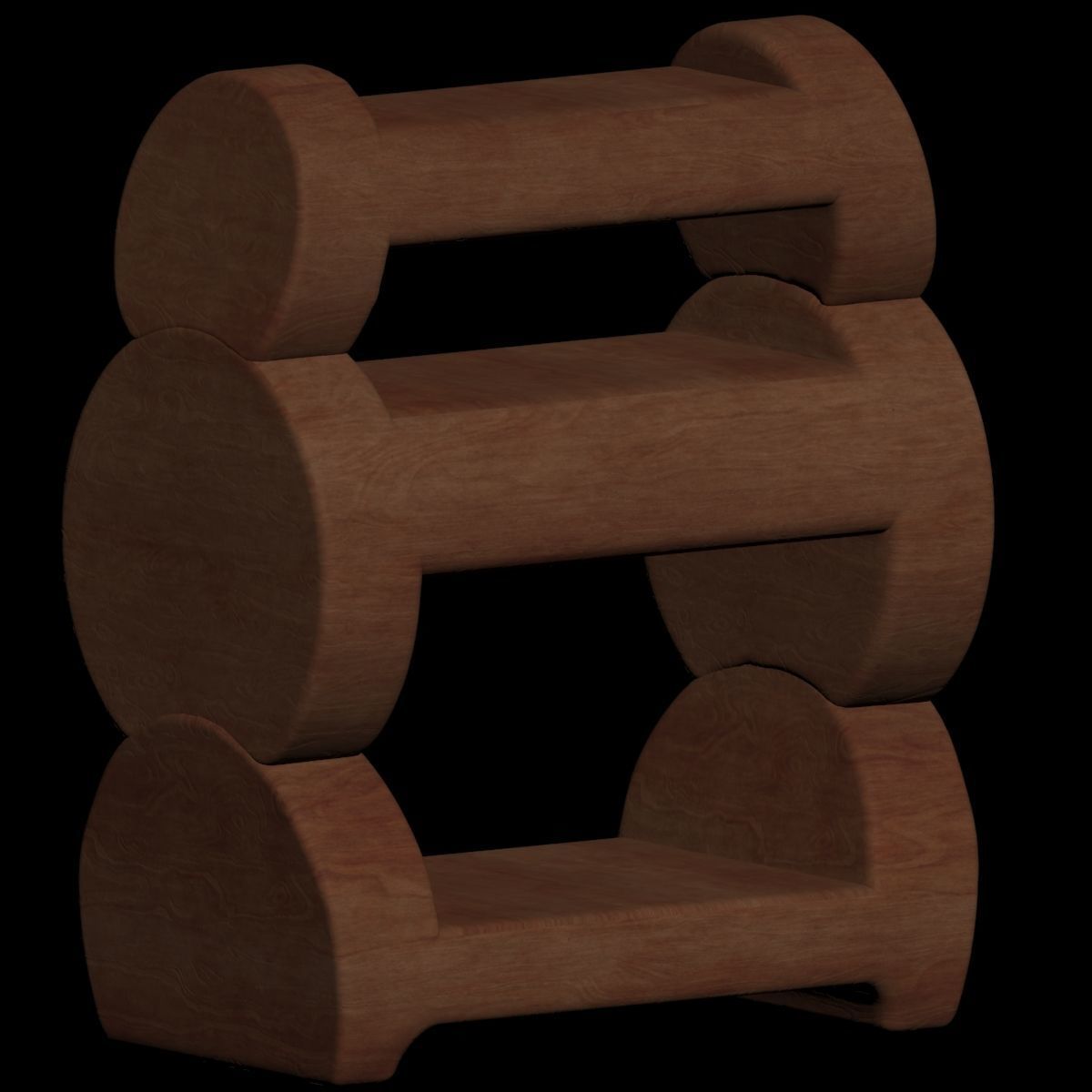 Wooden Bedside Table 3D model_9