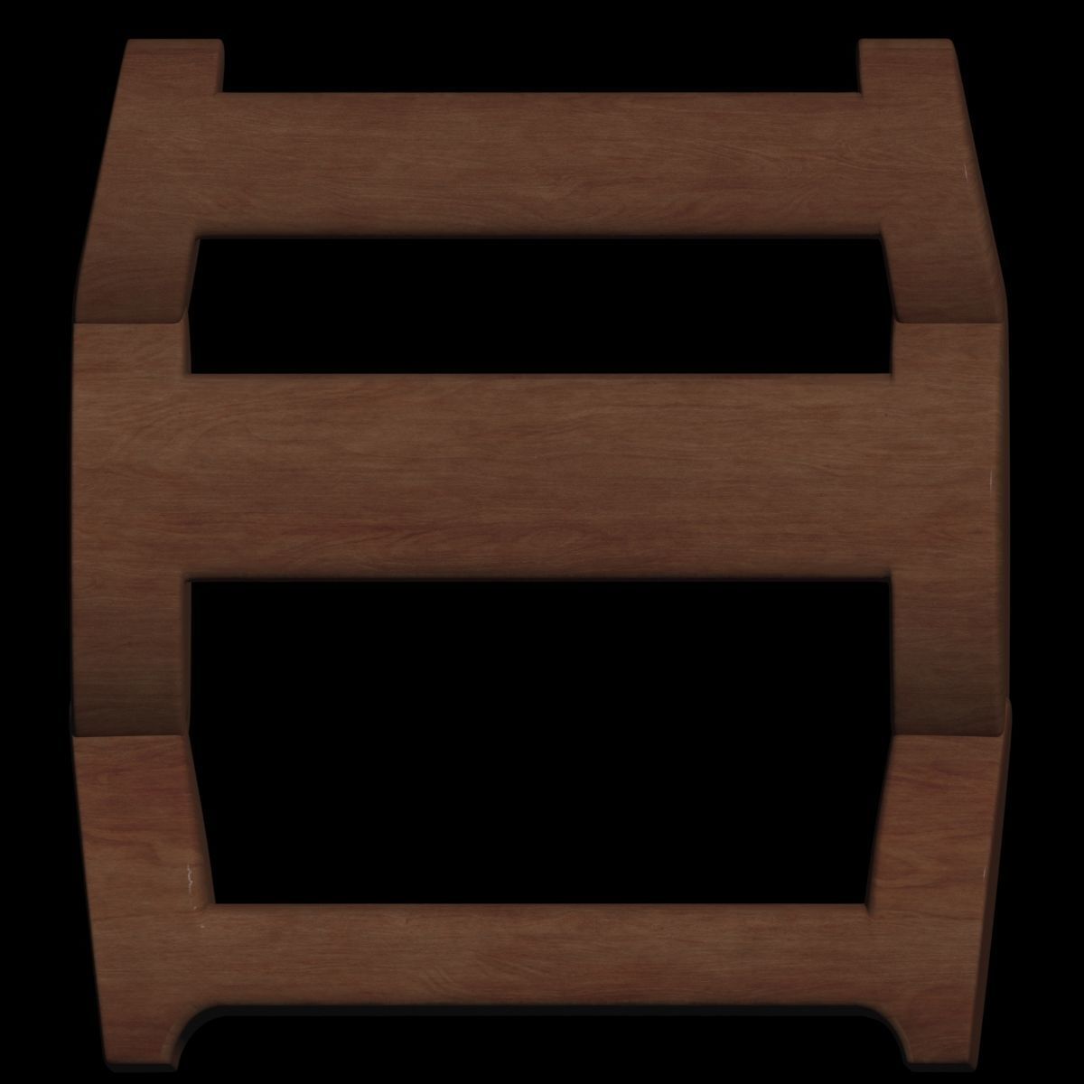 Wooden Bedside Table 3D model_1
