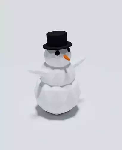 Rigged Snowman Low-poly Low-poly 3D model
