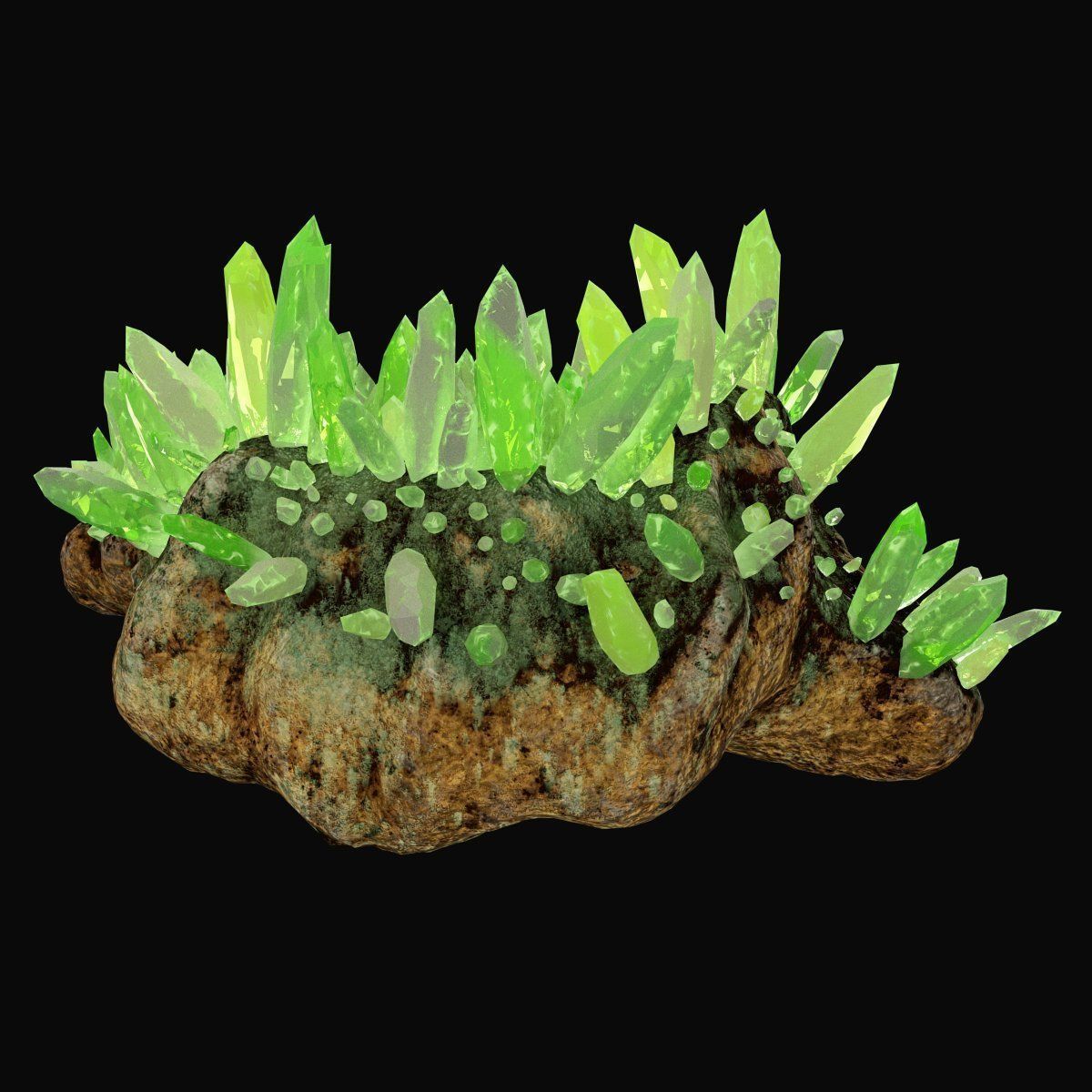 Green crystal 3D model_3
