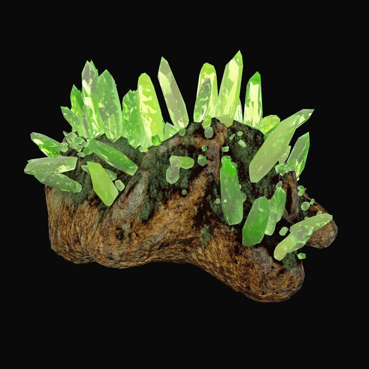 Green crystal 3D model_4