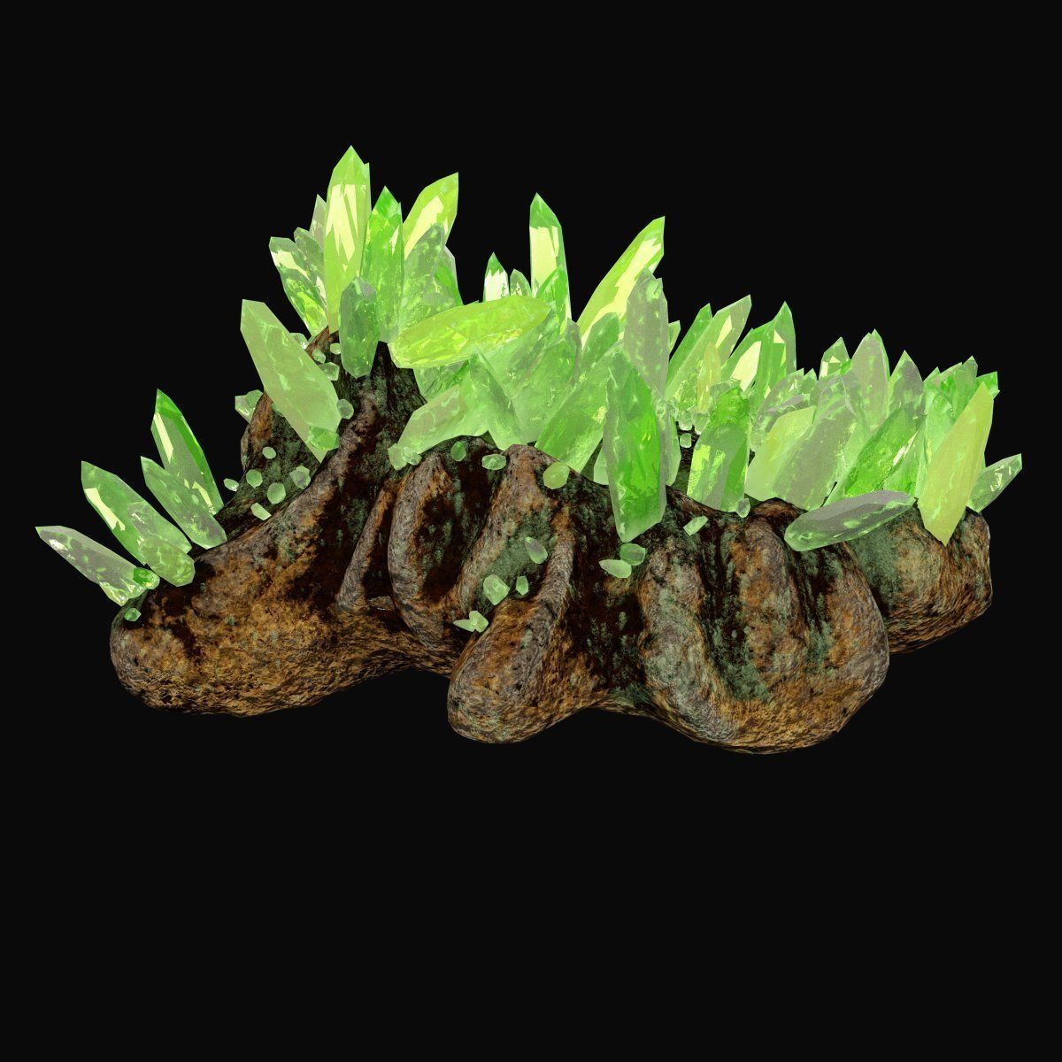 Green crystal 3D model_0