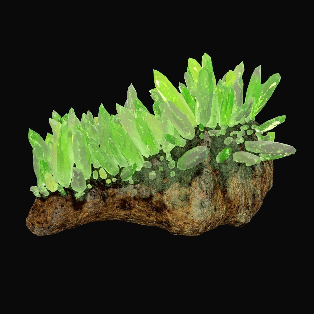 Green crystal 3D model_1