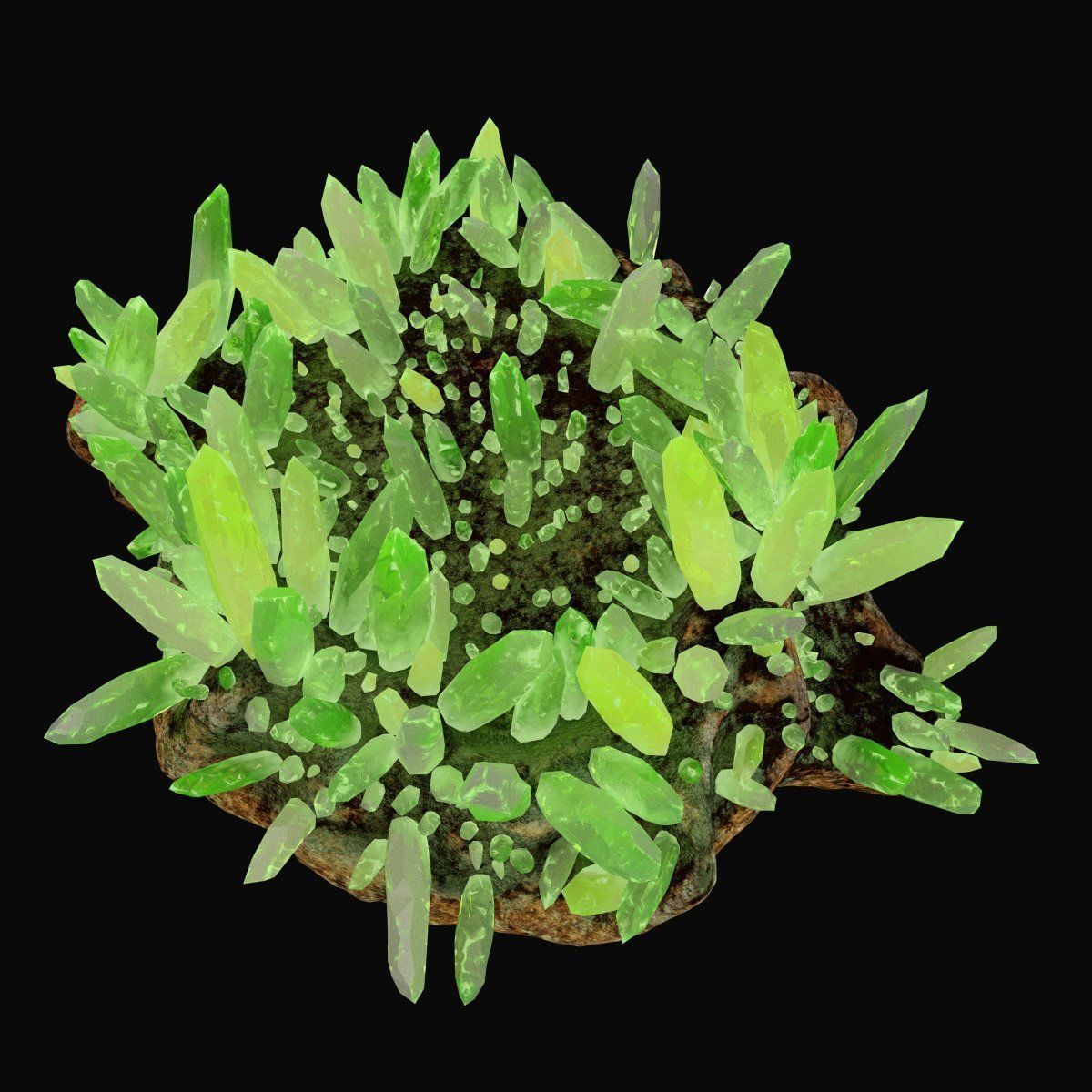 Green crystal 3D model_2