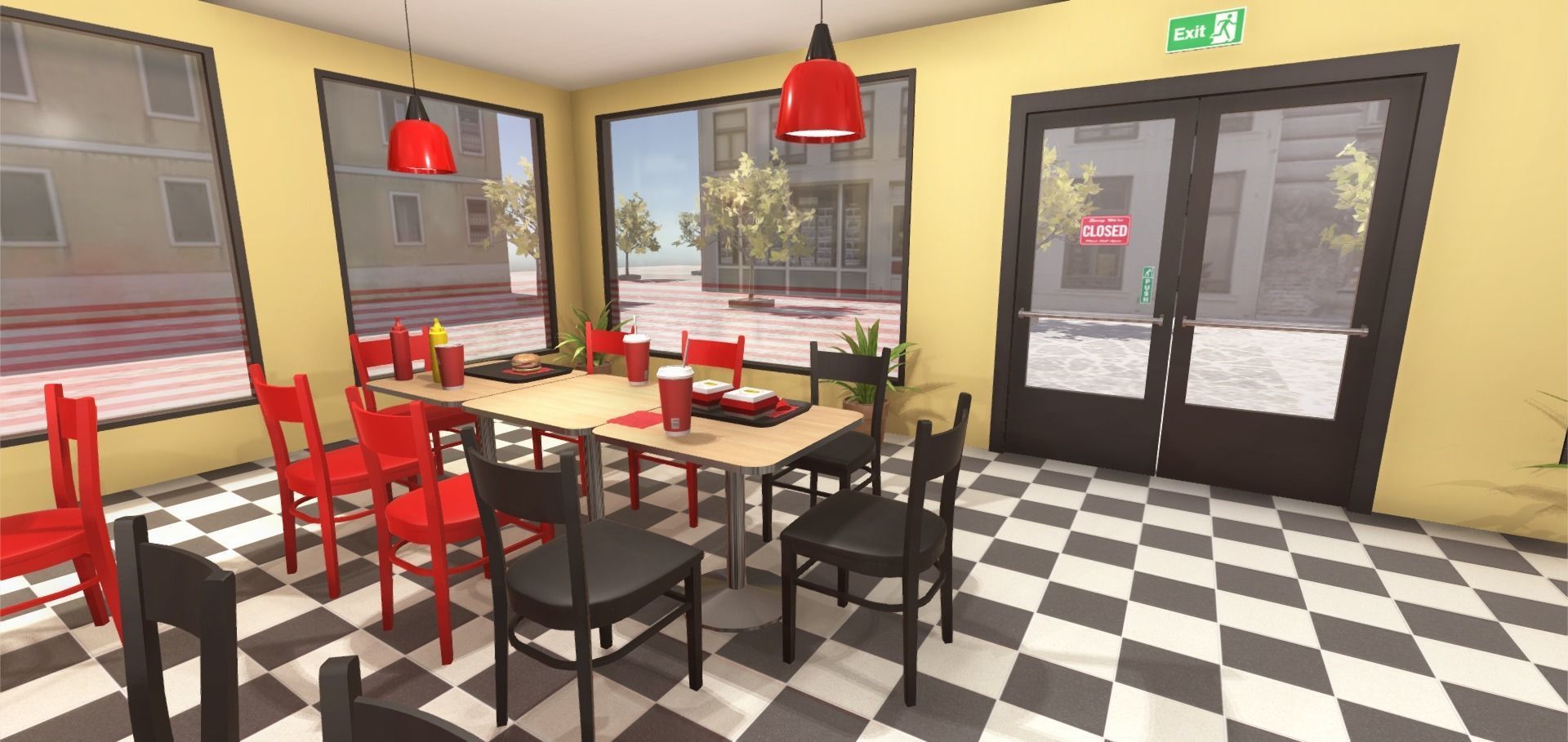 Burger Interior Low-poly 3D model_13