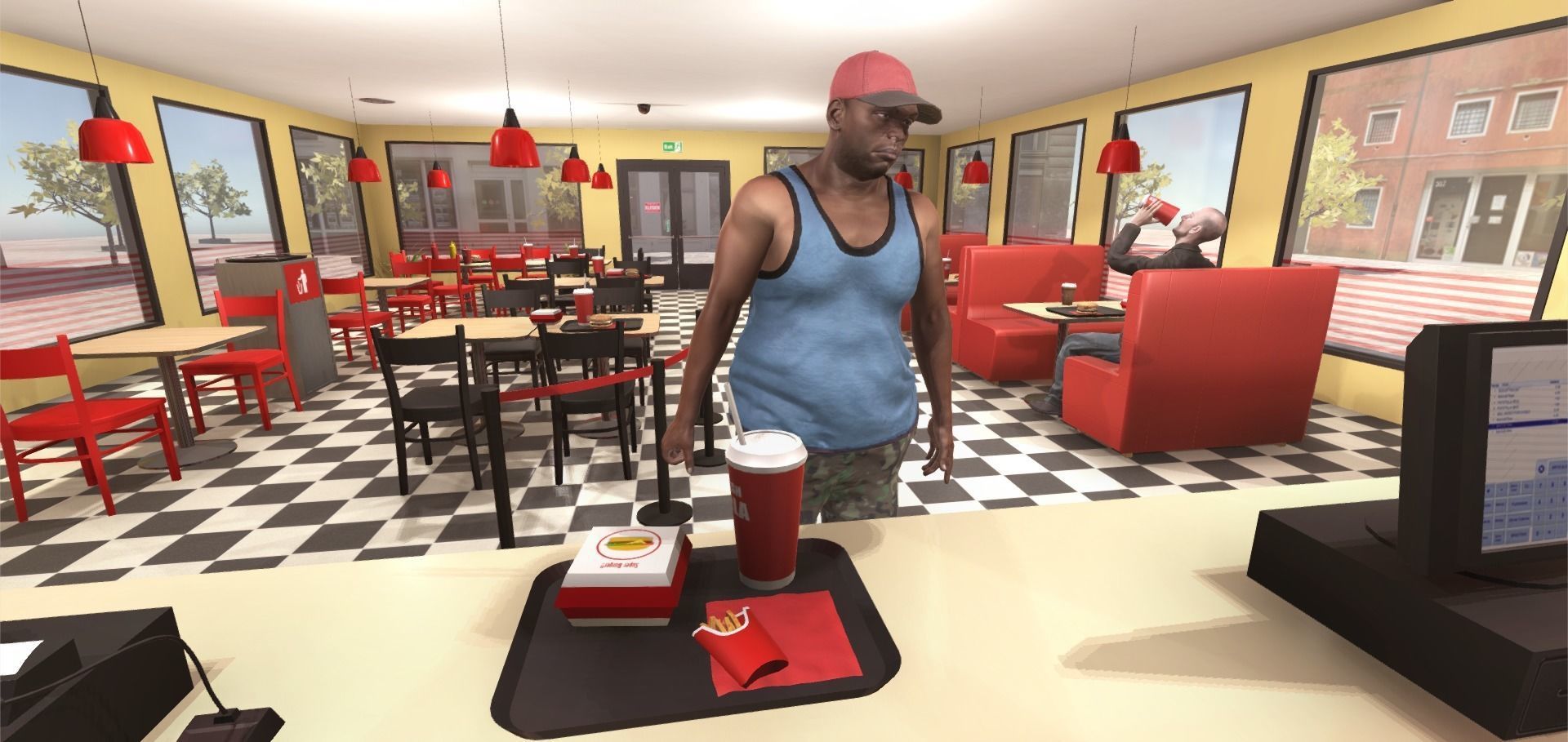 Burger Interior Low-poly 3D model_6
