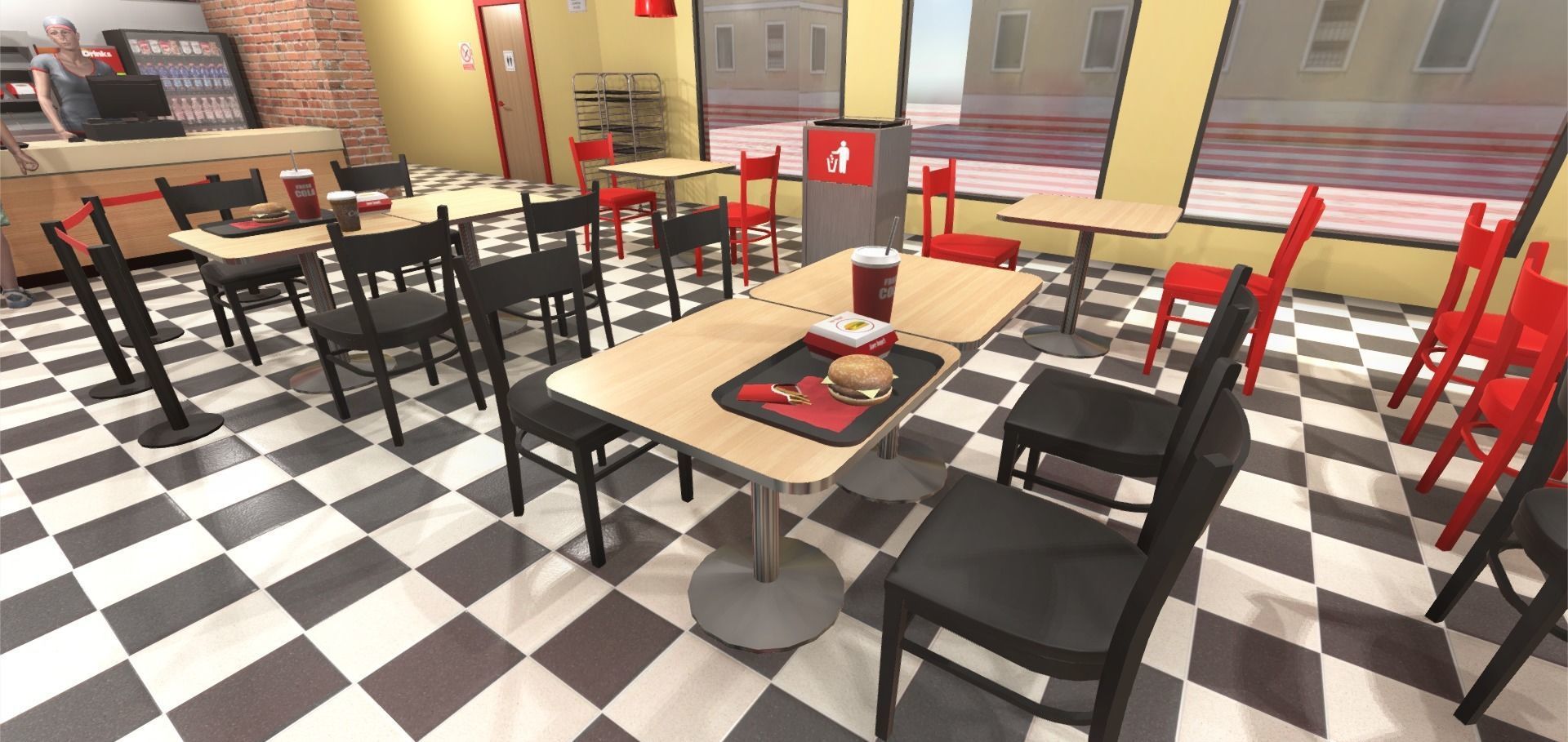 Burger Interior Low-poly 3D model_14
