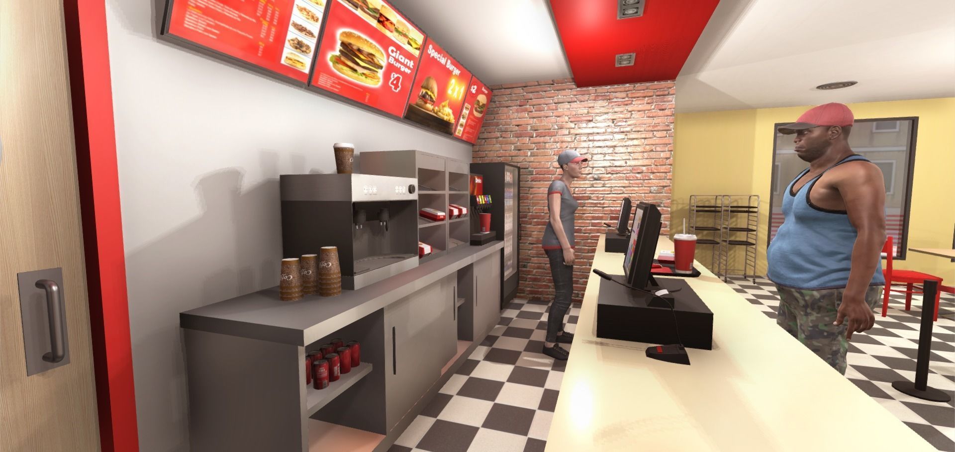 Burger Interior Low-poly 3D model_10