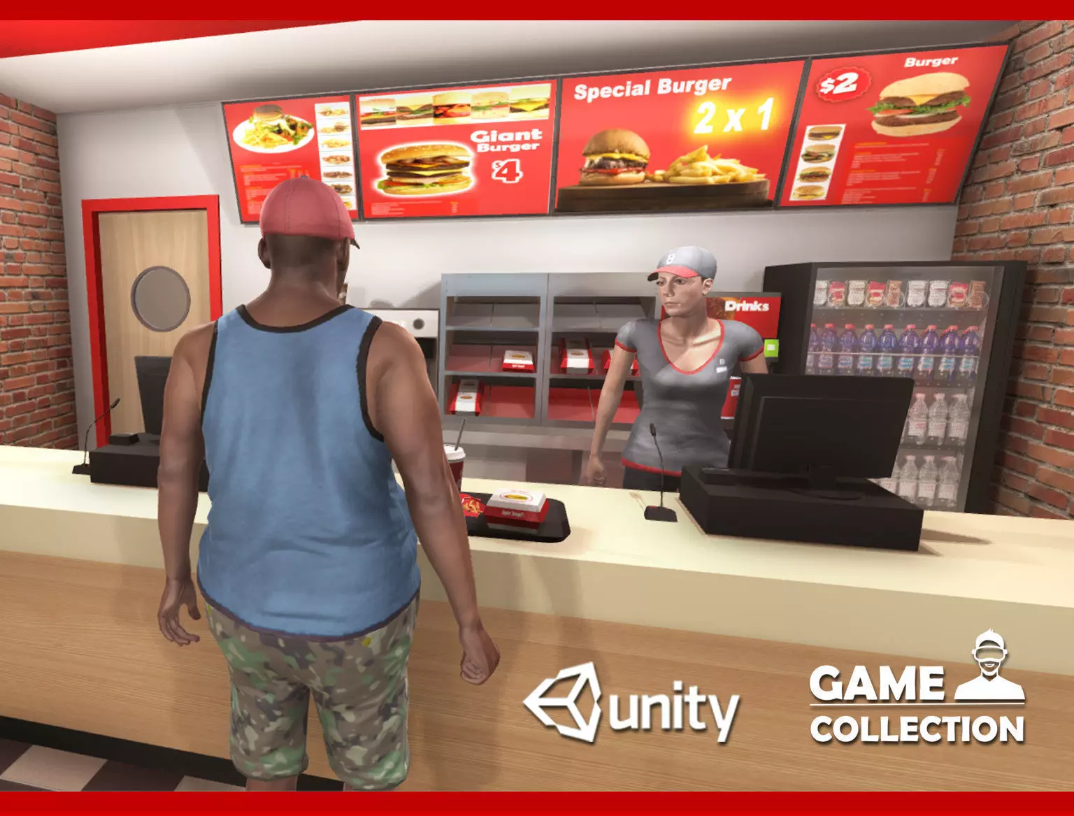 Burger Interior Low-poly 3D model_0