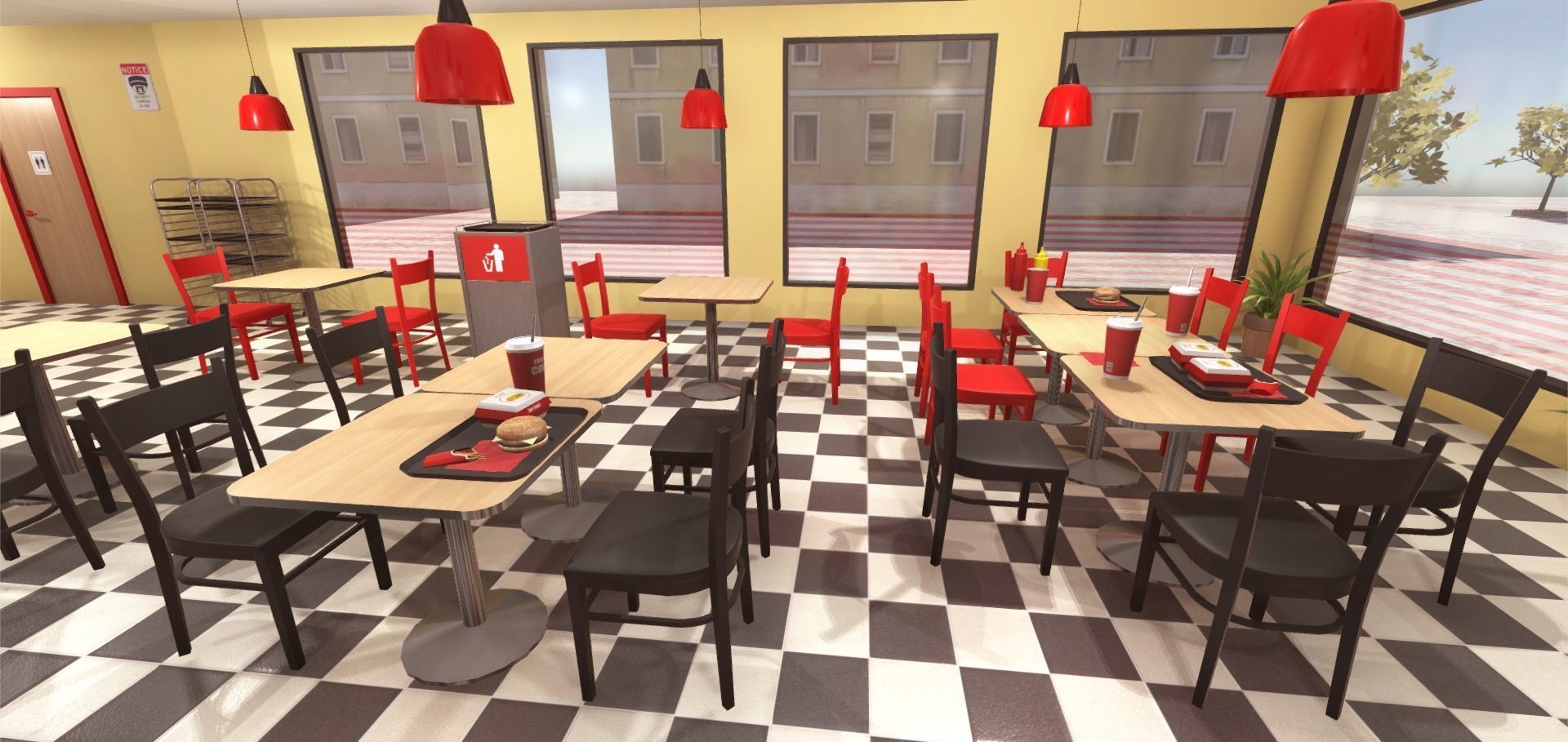 Burger Interior Low-poly 3D model_12