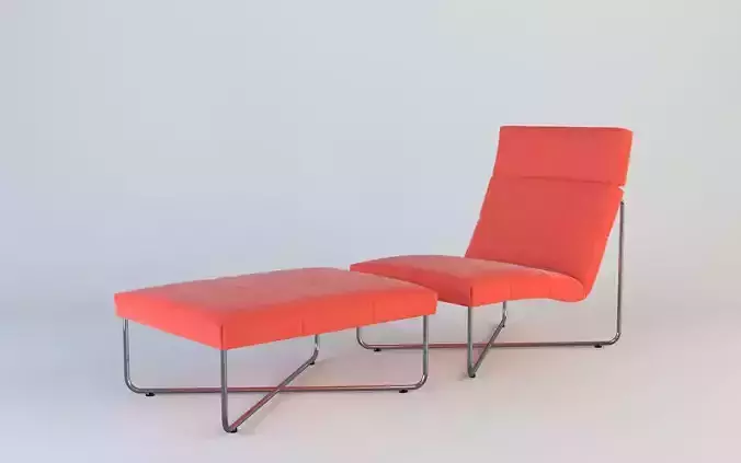 lounger orange lounge chair and ottoman