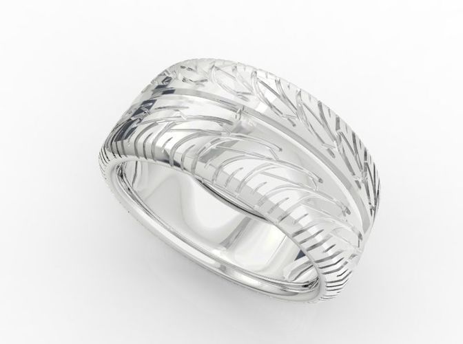 Ring019 feather ring in sterling silver 3D print model