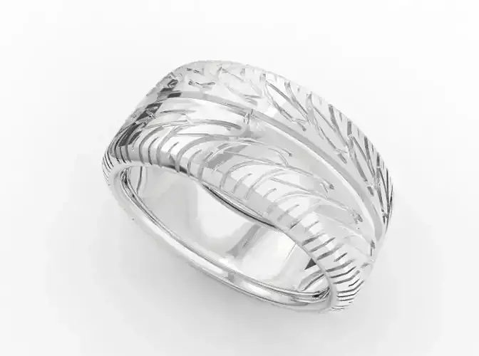 Ring019 feather ring in sterling silver