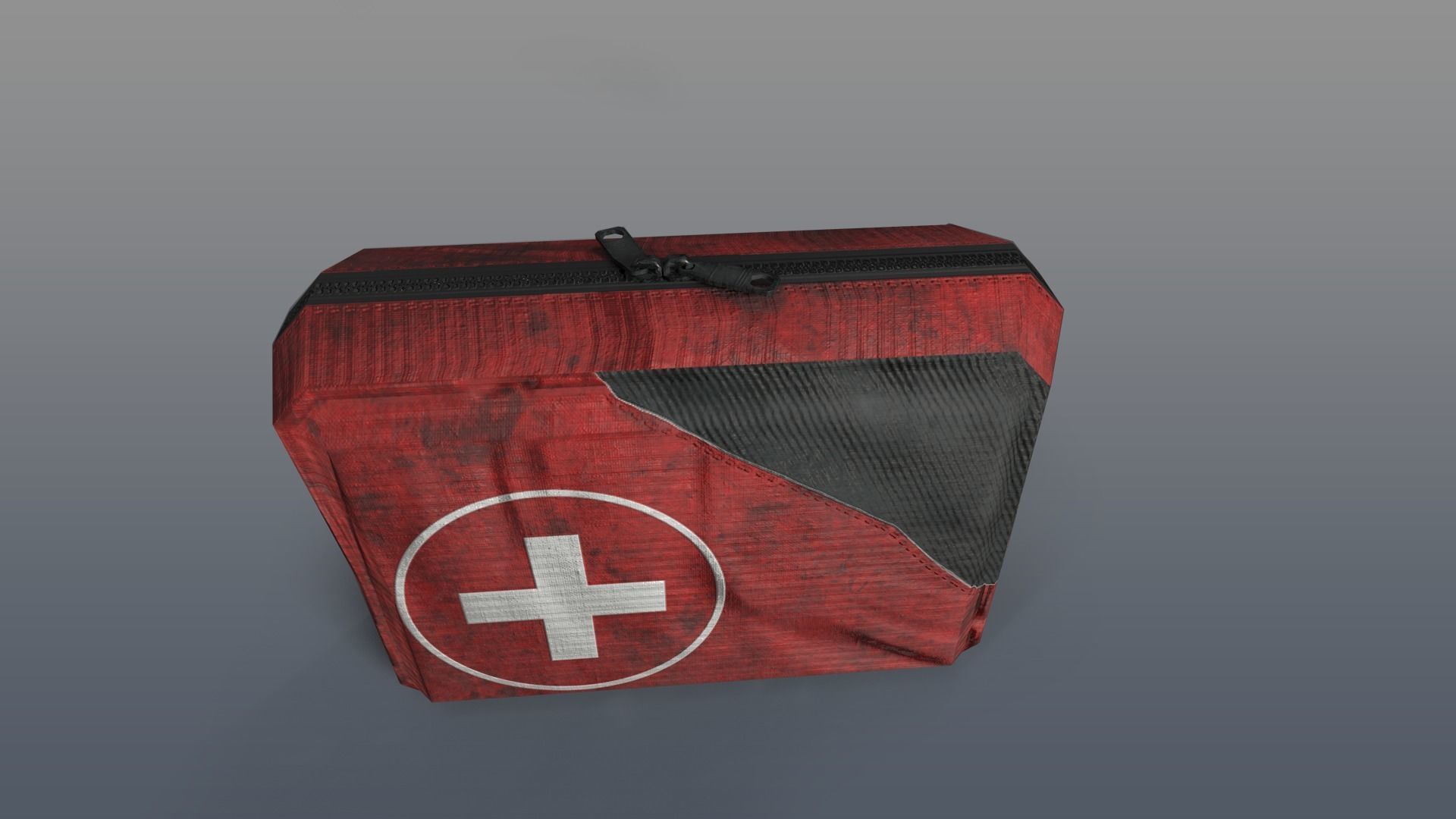 Red medkits Low-poly 3D model_3