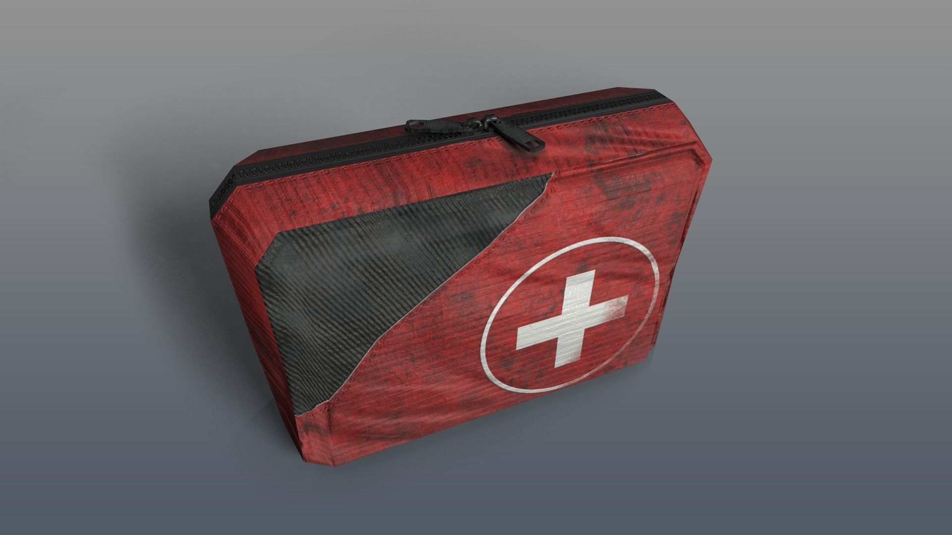 Red medkits Low-poly 3D model_6
