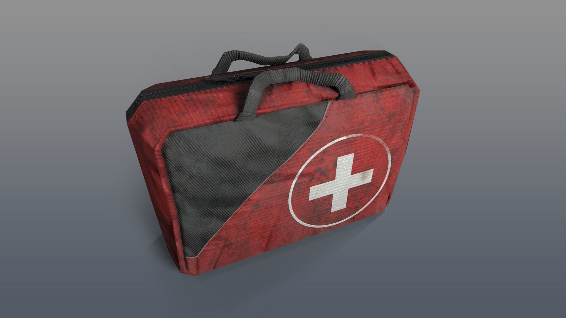 Red medkits Low-poly 3D model_5