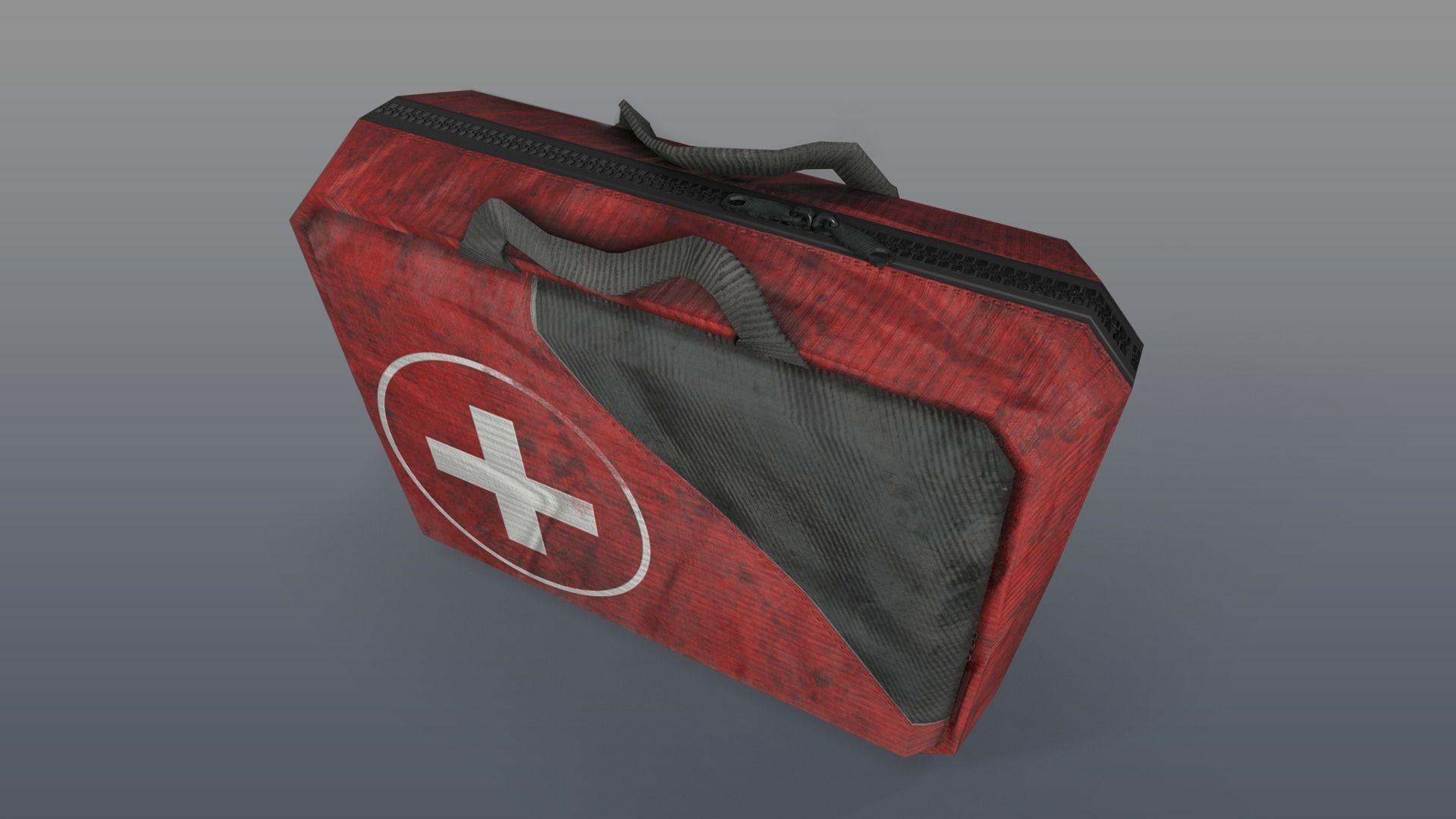 Red medkits Low-poly 3D model_4