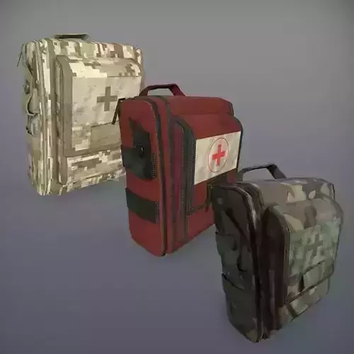 Military medkits Low-poly 3D model