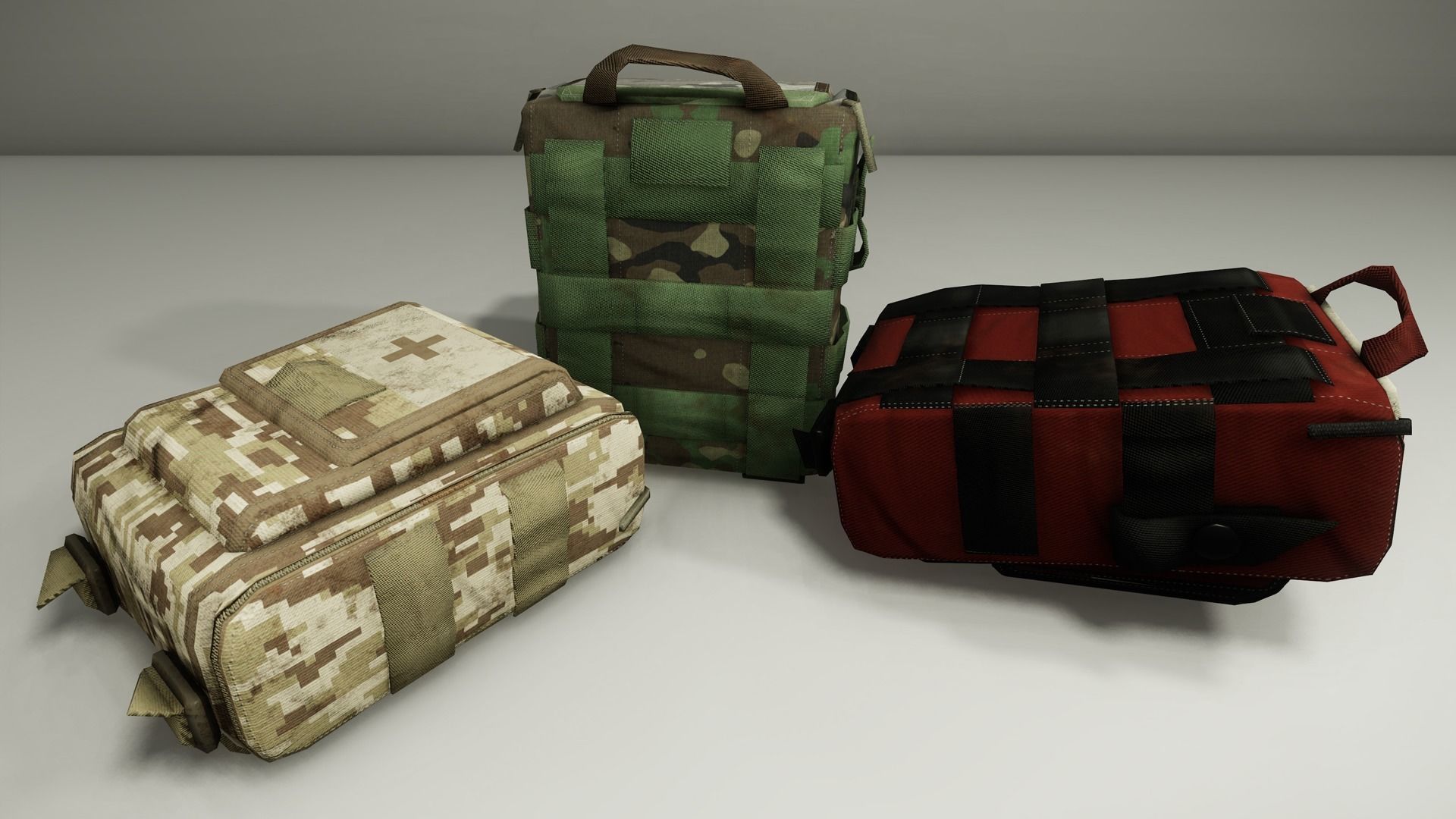 Military medkits Low-poly 3D model_7
