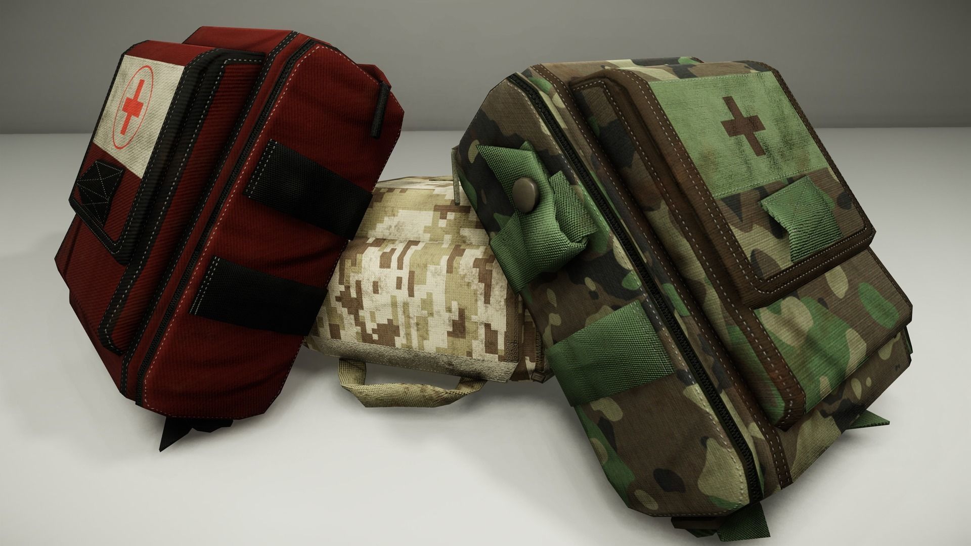 Military medkits Low-poly 3D model_8