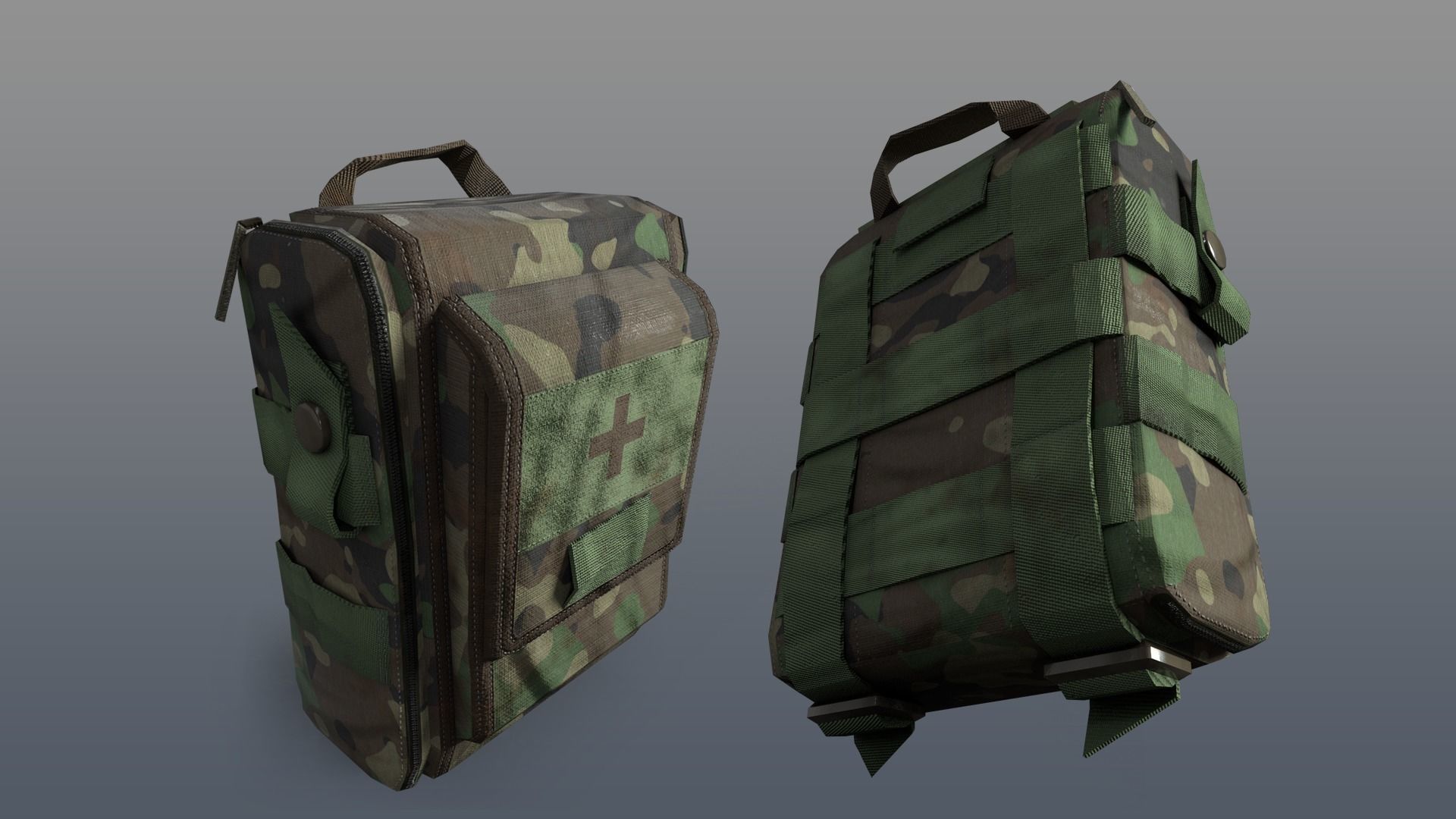 Military medkits Low-poly 3D model_4