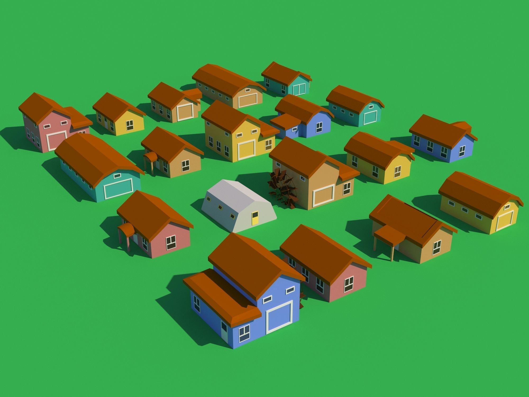 Pack 116 models for farm low poly Low-poly 3D model_7