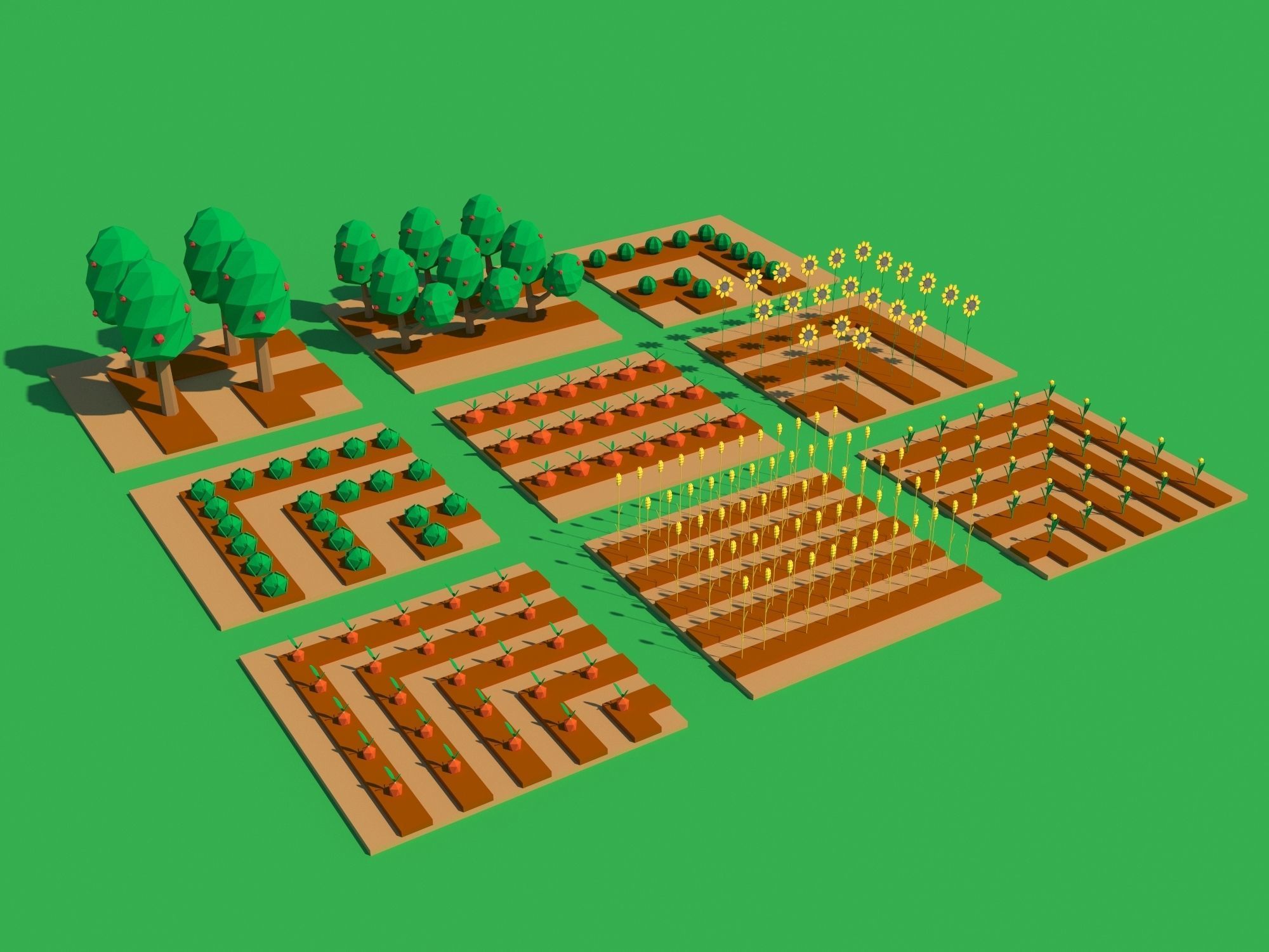 Pack 116 models for farm low poly Low-poly 3D model_10