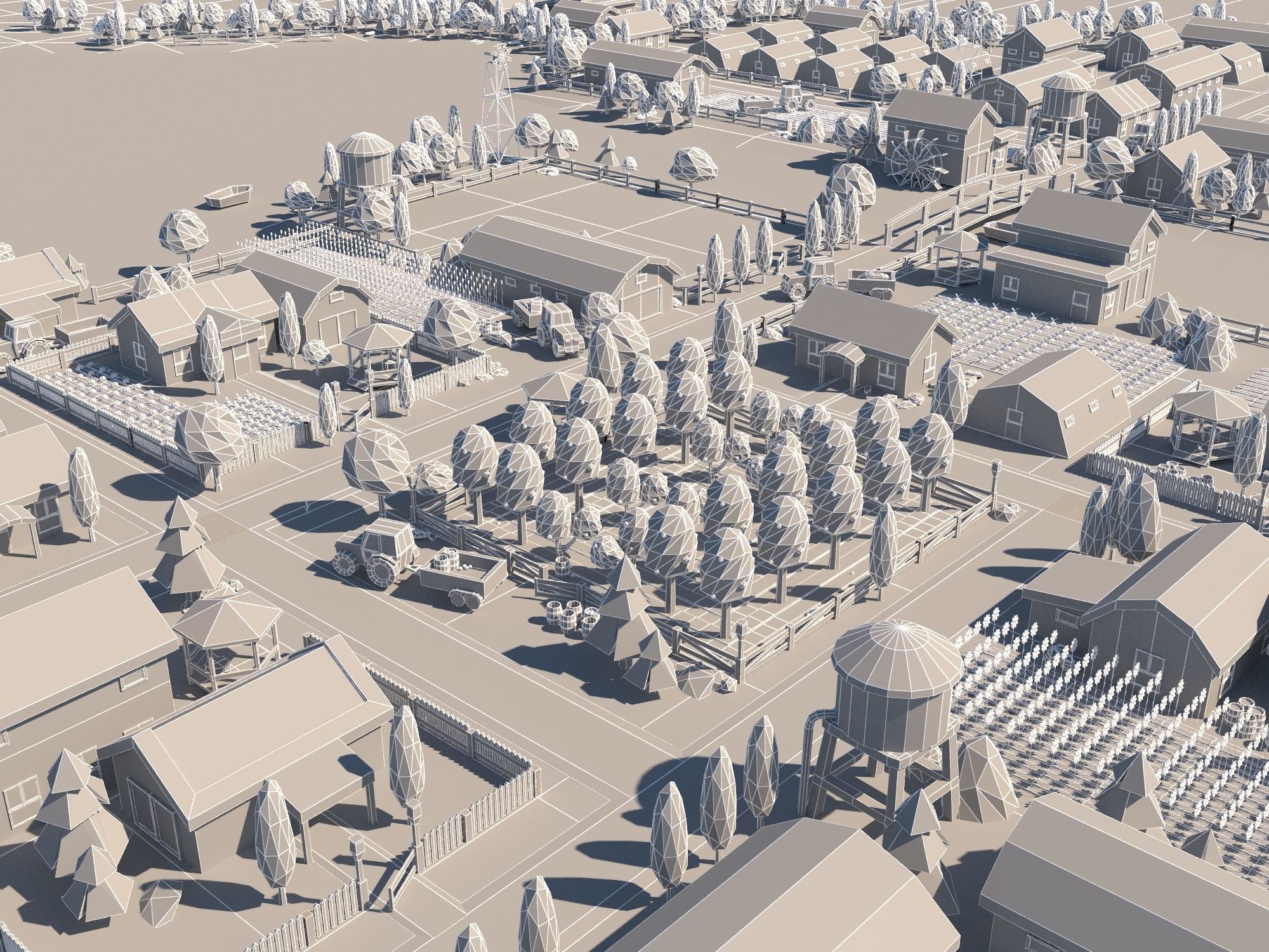 Pack 116 models for farm low poly Low-poly 3D model_6