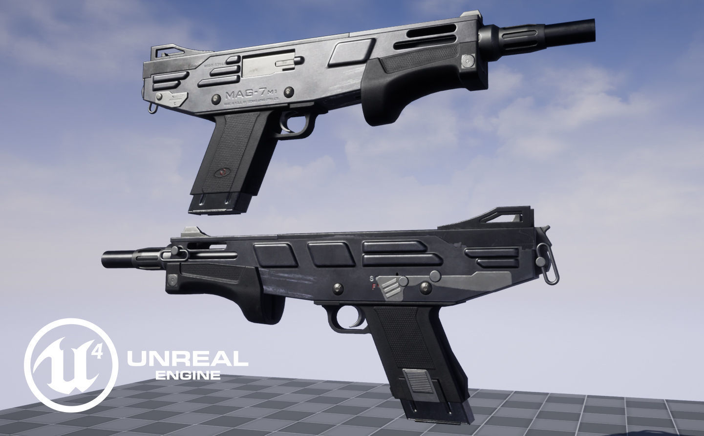 Mag-7 Shotgun Low-poly 3D model_16