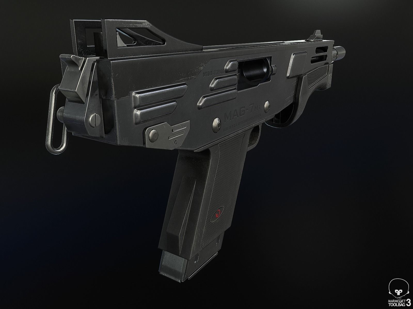 Mag-7 Shotgun Low-poly 3D model_6